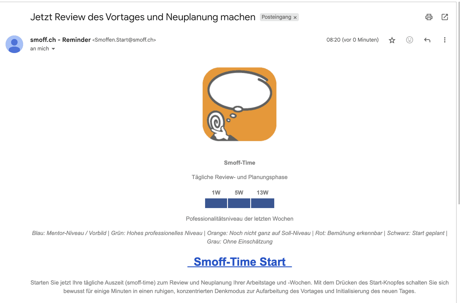 Smoffen Reminder Nachricht